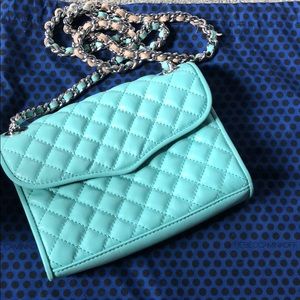 Rebecca Minkoff Turquoise Leather Clutch!